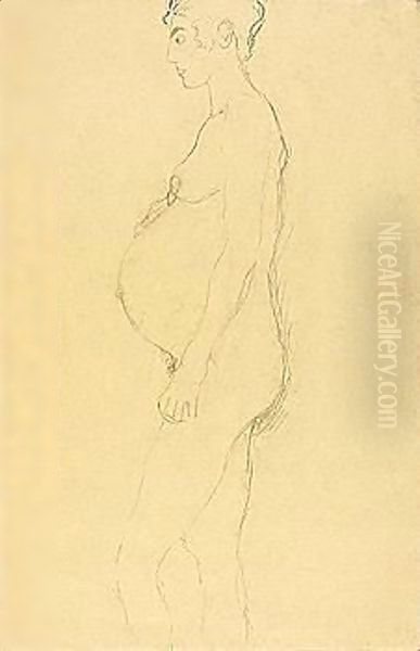 Female nude Oil Painting by Gustav Klimt