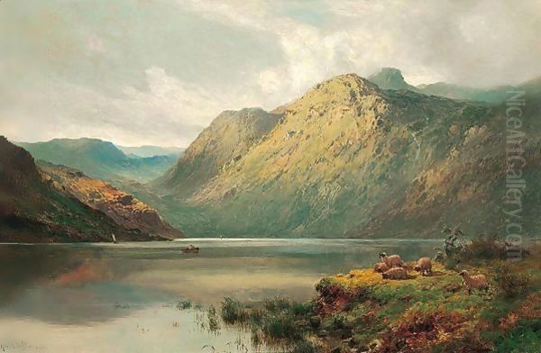 The Lake At Stronachlacher, N.B. Oil Painting by Alfred de Breanski