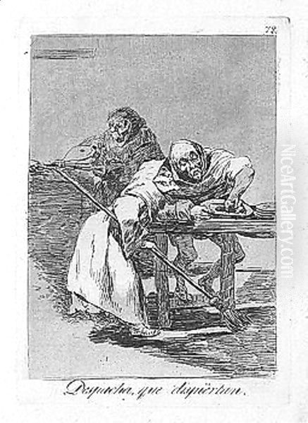 Tantalo and despacha, que dispiertan Oil Painting by Francisco Goya Fuendetodos
