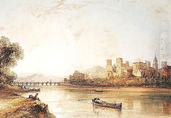 The Town Of Avignon On The Rhone Oil Painting by William Callow