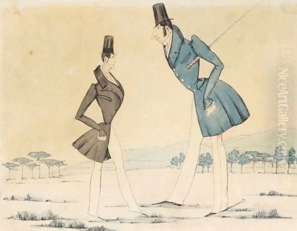 Two Gentleman Oil Painting by Unknown Painter