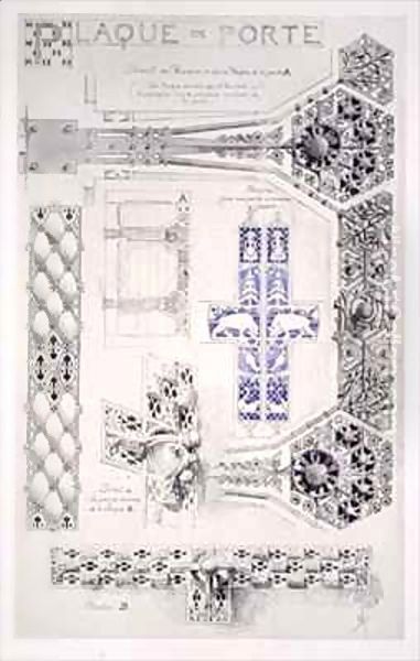 Design for door ornamentation Oil Painting by Rene Binet