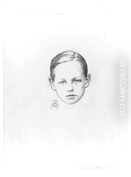 Arthur Rimbaud (1854-91) aged 12 Oil Painting by Paterne Berrichon