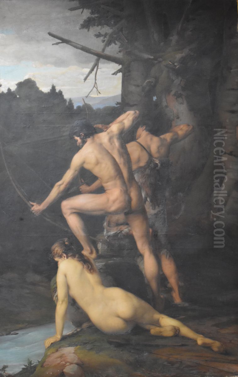 Hunters in wait Oil Painting by Emmanuel Benner