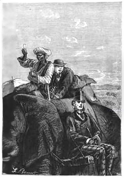 Phileas Fogg and Passepartout Oil Painting by Hippolyte Leon Benett