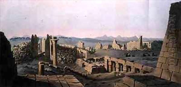General View of the Ruins of the Great Temple of Carnac, discovered by G. Belzoni Oil Painting by Giovanni Battista Belzoni