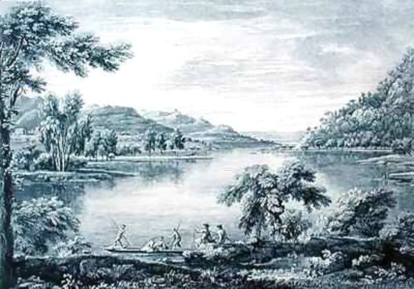 A View of Hawswater, a lake near Banton in Westmoreland Oil Painting by William Bellers