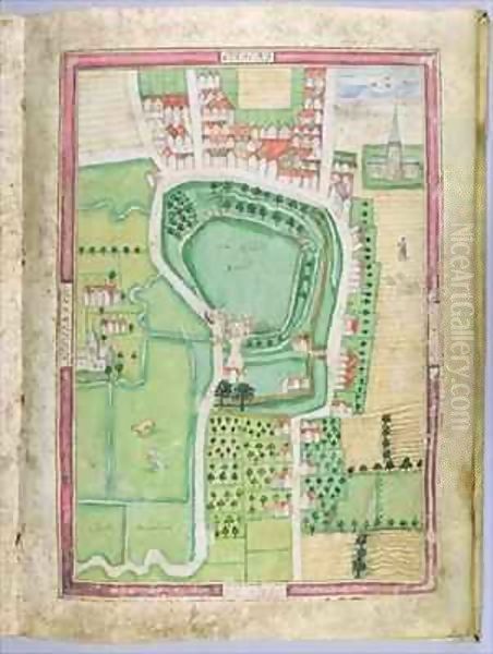 Hertford Castle and Castle Yard Oil Painting by Simon Basil