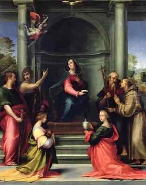 The Annunciation with Saints Oil Painting by Fra Bartolommeo della Porta