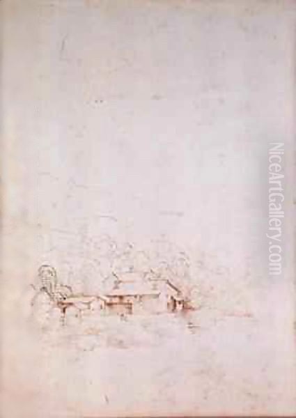 A Farm among Trees Oil Painting by Fra Bartolommeo della Porta