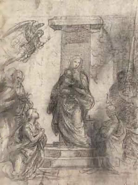 The Madonna and Child with saints Oil Painting by Fra Bartolommeo della Porta