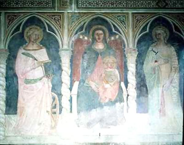 Madonna and Child with St. Catherine of Alexandria and St. Agnes Oil Painting by Martino de Bartolomeo