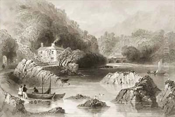 Gleengarriff Inn, Gleengarriff, County Cork Oil Painting by William Henry Bartlett