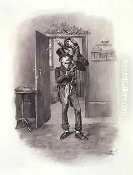 Bob Cratchit and Tiny Tim, from 'Charles Dickens A Gossip about his Life' Oil Painting by Frederick Barnard