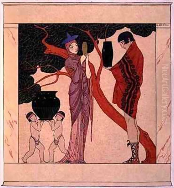 Love Token Oil Painting by Georges Barbier
