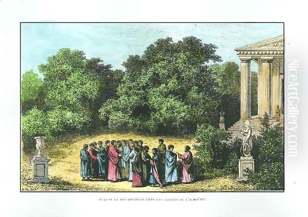 Plato (c.427-c.348 BC) and his Disciples in the Garden of the Academy 2 Oil Painting by Alexandre de Bar