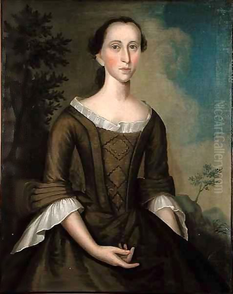 Mrs John Haskins (nee Hannah Upham) Oil Painting by Joseph Badger