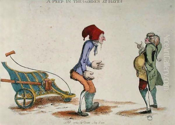 A Peep in the Garden at Hayes Oil Painting by William Austin