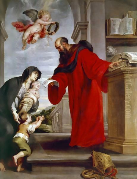 Saint Ives of Treguier, Patron of Lawyers, Defender of Widows and Orphans Oil Painting by (studio of) Rubens, Peter Paul