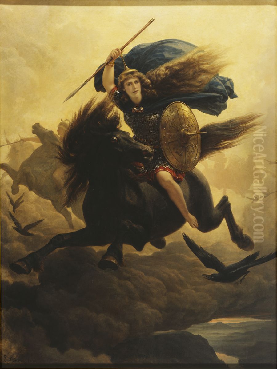 Valkyrie Oil Painting by Peter Nicolai Arbo