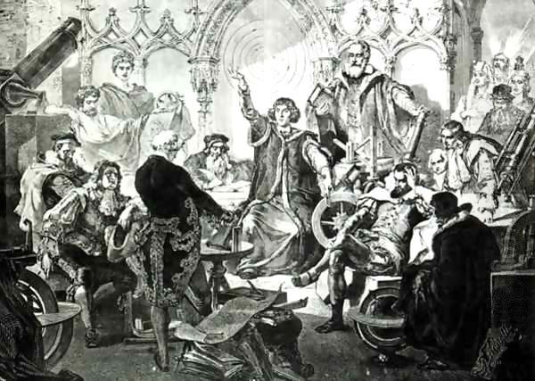 Nicolaus Copernicus (1473-1543) Explaining his Theory Oil Painting by Elviro Michael Andriolli