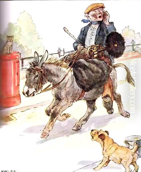 'Got a new master, a chimney sweep', illustration from 'The Naughty Neddy Book' Oil Painting by Anne Anderson