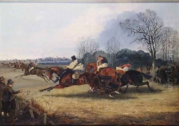 An Incident in the Wakefield Steeplechase Oil Painting by Henry Thomas Alken