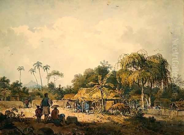 View near Turon Bay, Cochin China Oil Painting by William Alexander