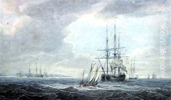 Shipping Oil Painting by William Alexander