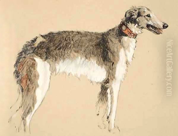 Borzoi Oil Painting by Cecil Charles Aldin