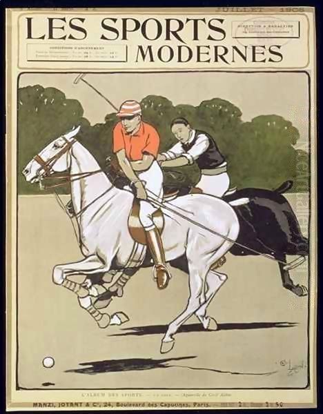 Polo, front cover of 'Les Sports Modernes' Magazine Oil Painting by Cecil Charles Aldin