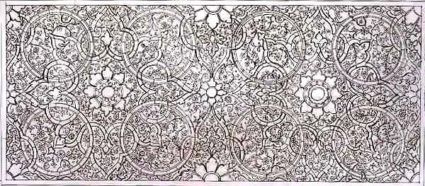 Ceiling design for the Pearl Room, in Isfahan, from 'Art and Industry' Oil Painting by Jean Francois Albanis de Beaumont