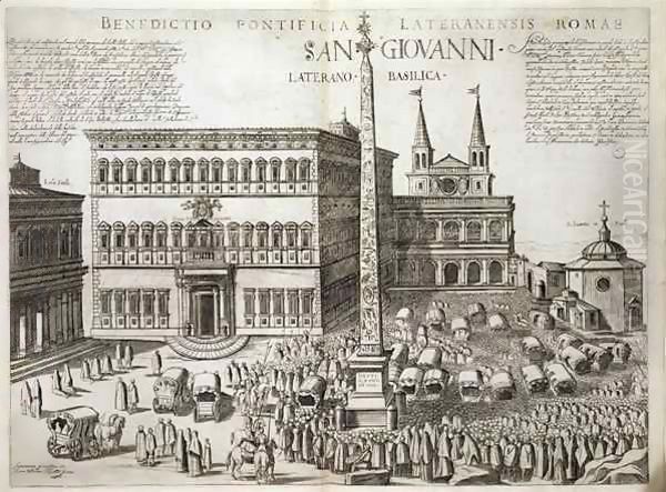 Dedication of the Obelisk in front of the Basilica of San Giovanni Laterano Oil Painting by Nicolaus van Aelst
