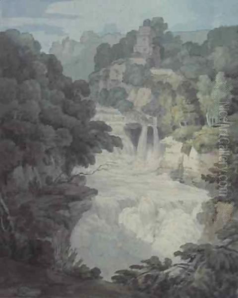 Corra Linn One of the Falls of the Clyde Oil Painting by John White Abbott