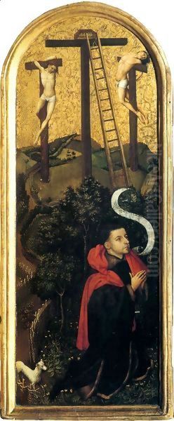 Triptych with the Entombment of Christ, left wing Oil Painting by Robert Campin