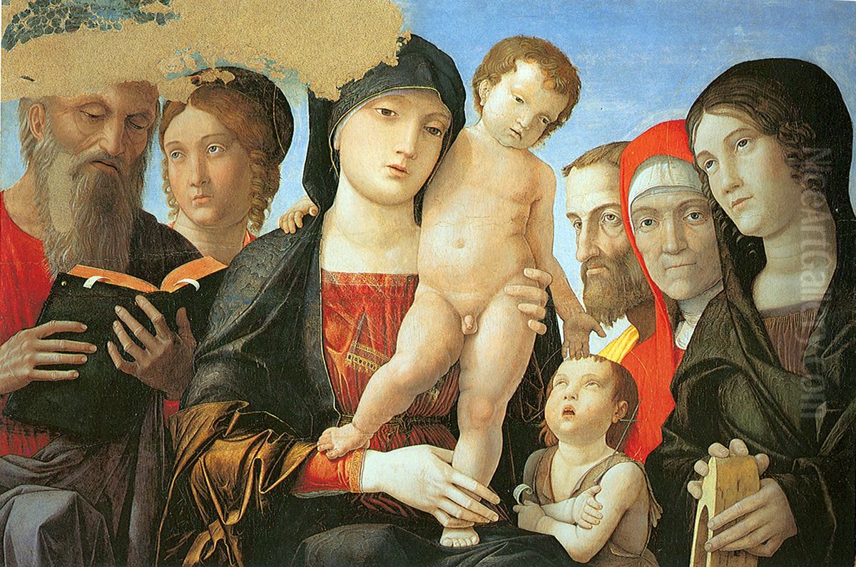 Virgin and Child with Saints Oil Painting by Andrea Mantegna