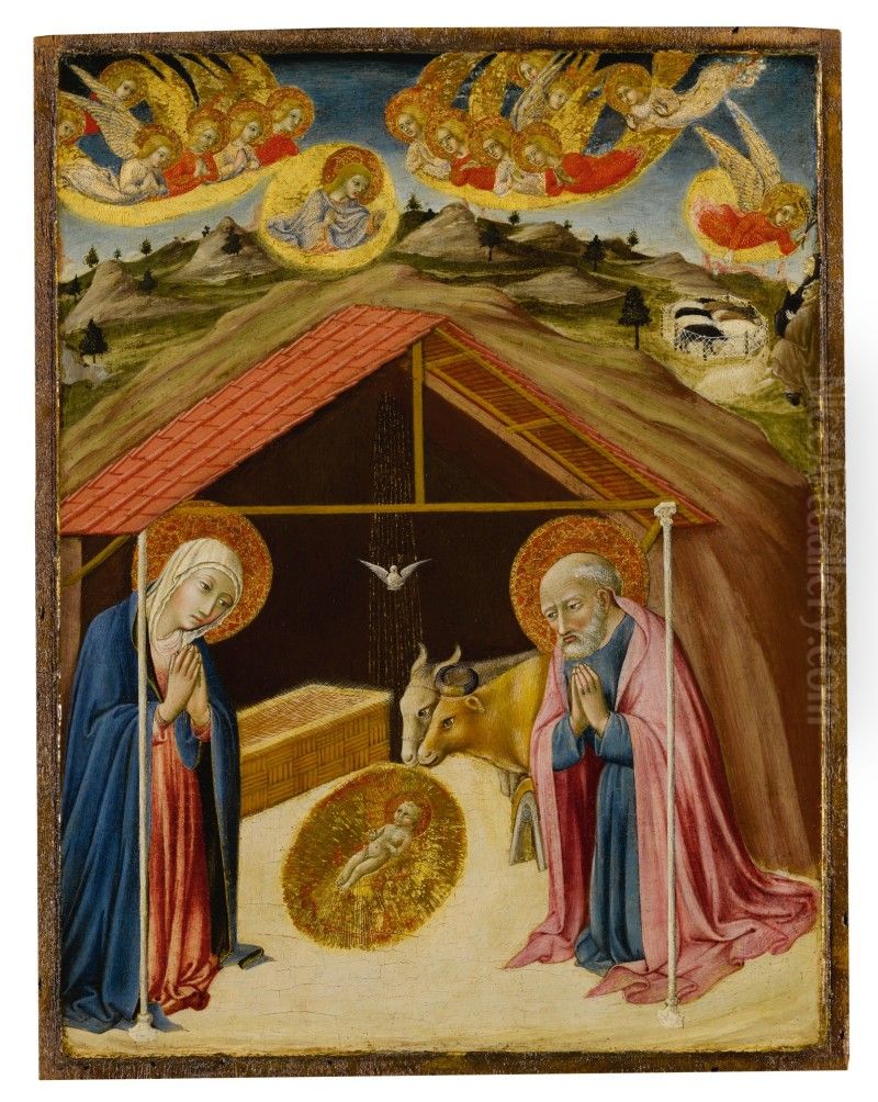 Nativity Oil Painting by Sano Di Pietro