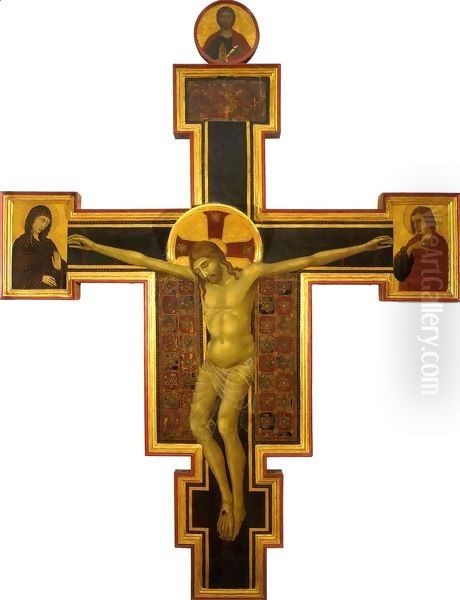 Crucifix Oil Painting by Segna Di Buonaventure