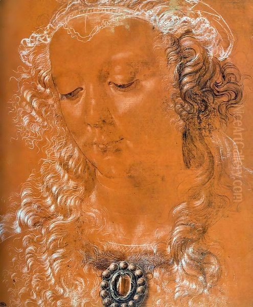 Head of a Woman 2 Oil Painting by Andrea Del Verrocchio