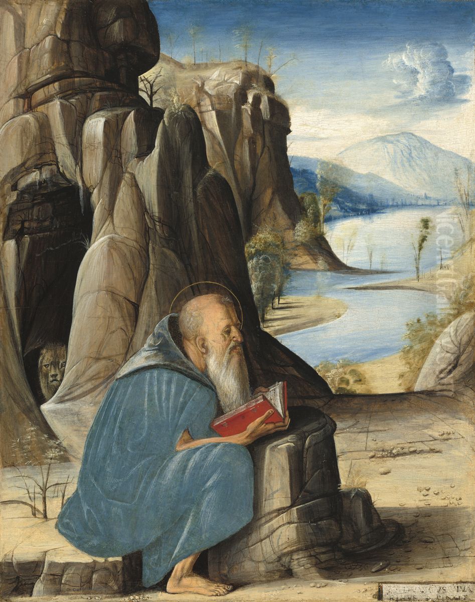 Saint Jerome Reading Oil Painting by Alvise Vivarini