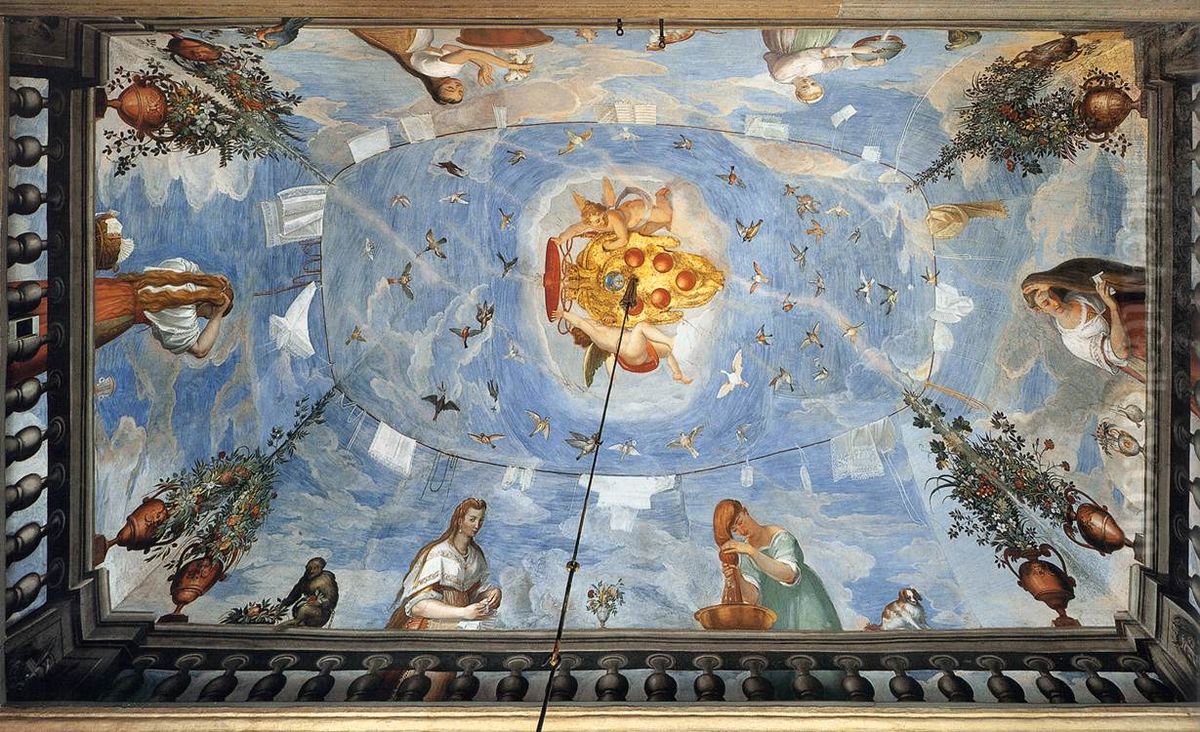 Women on a Terrace Oil Painting by Alessandro Allori