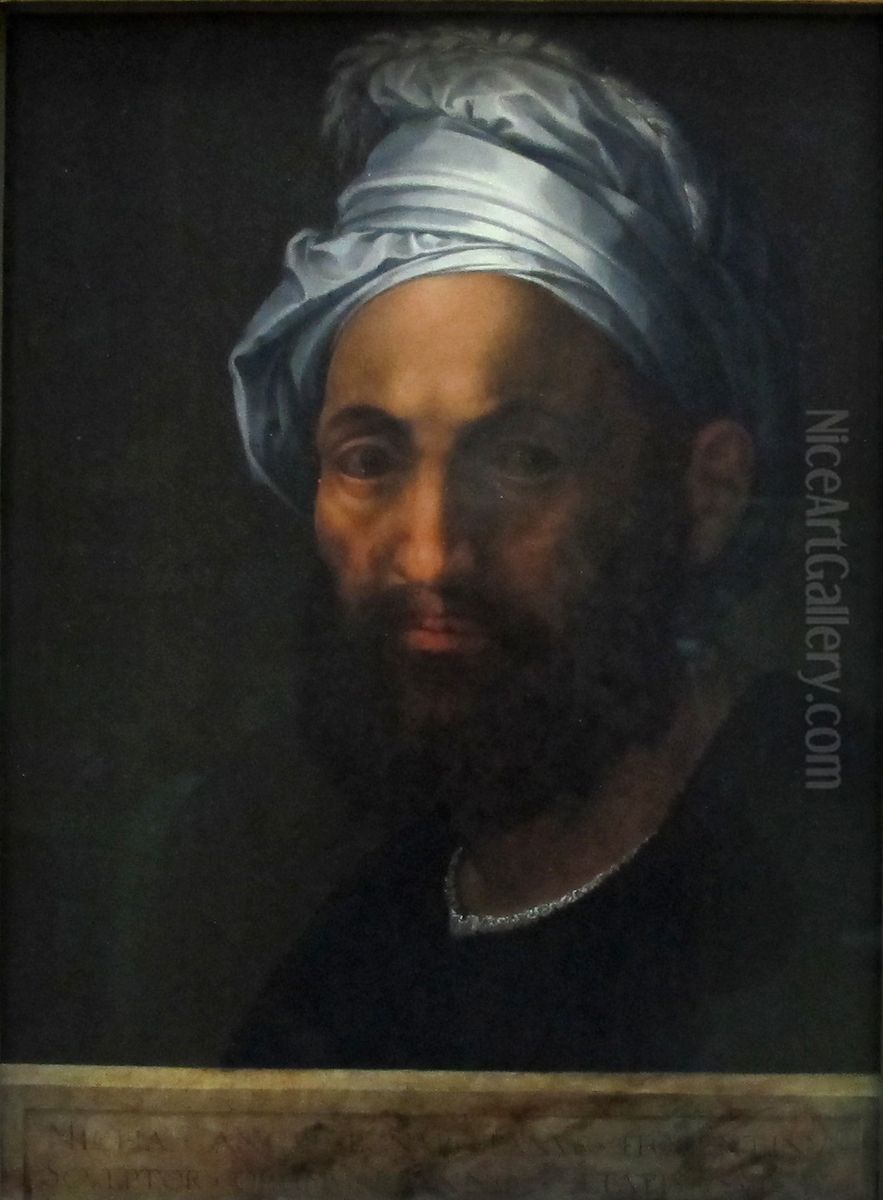 Portrait of Michelangelo Oil Painting by Baccio Bandinelli