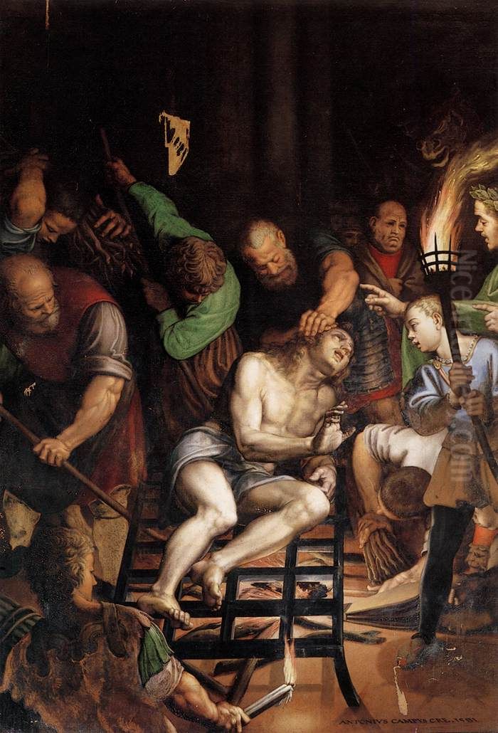 The Martyrdom of St Lawrence Oil Painting by Antonio Campi