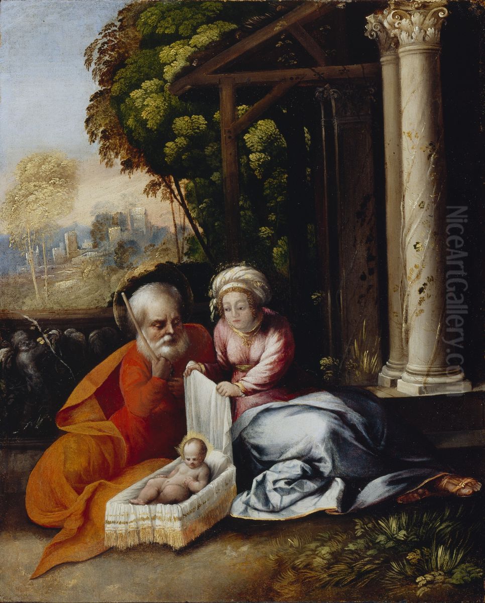 The Holy Family Oil Painting by Dosso Dossi