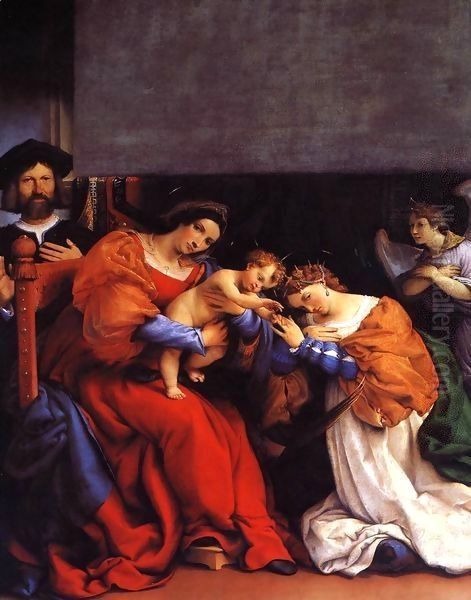 The Mystic Marriage of St Catherine Oil Painting by Lorenzo Lotto