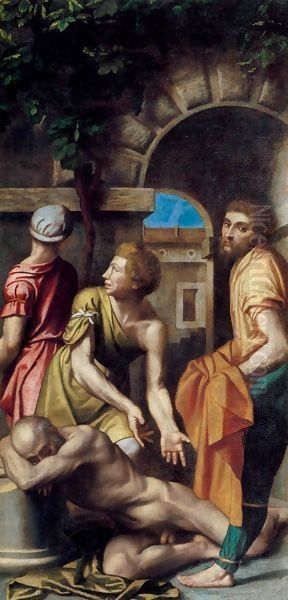 The Drunkenness of Noah Oil Painting by Alessandro Bonvicino (Moretto da Brescia)