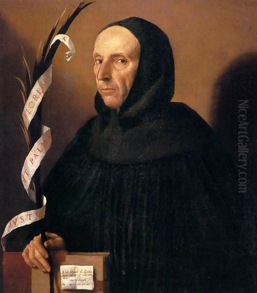Portrait of a Dominican, Presumed to be Girolamo Savonarola Oil Painting by Alessandro Bonvicino (Moretto da Brescia)
