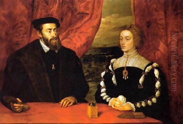 Charles V and the Empress Isabella Oil Painting by (studio of) Rubens, Peter Paul