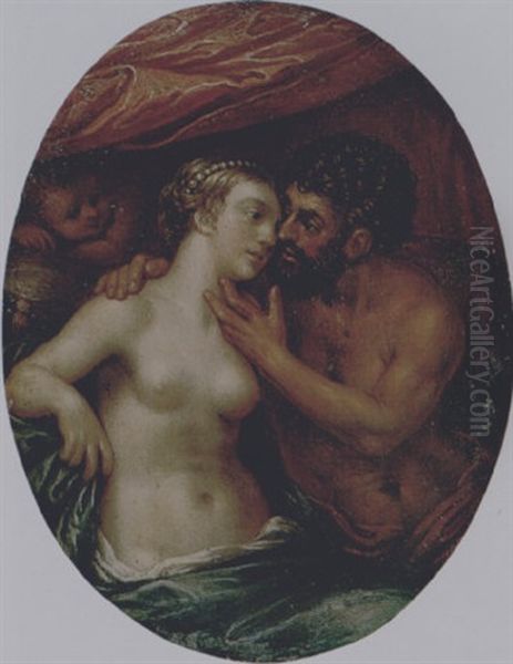 Mars, Venus And Cupid Oil Painting by Hans Von Aachen