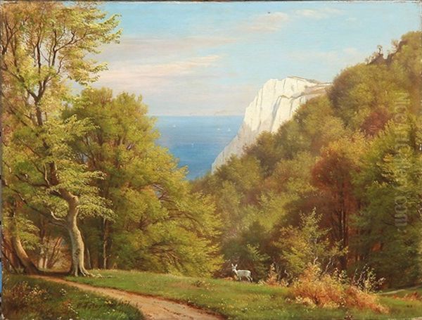 Summer Day At Moens Klint Oil Painting by Carl Frederik Peder Aagaard